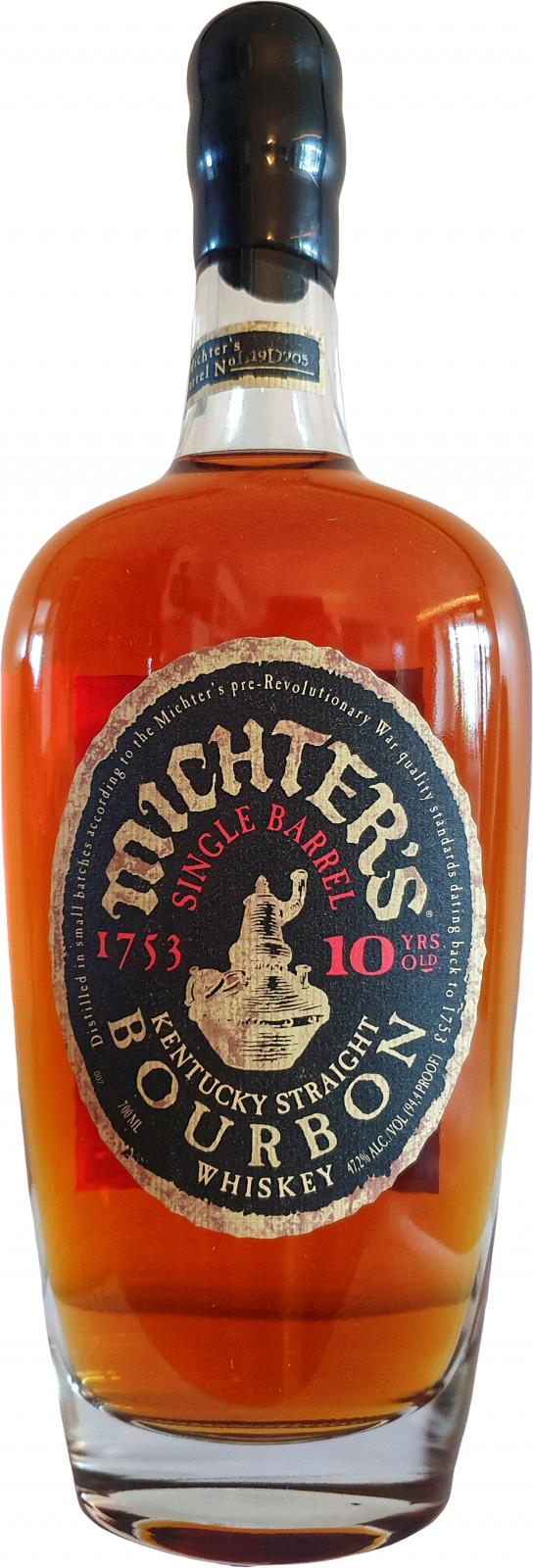 MICHTER'S Single Barrel 10 Years Old Bourbon - t Bockje - úw topSlijter